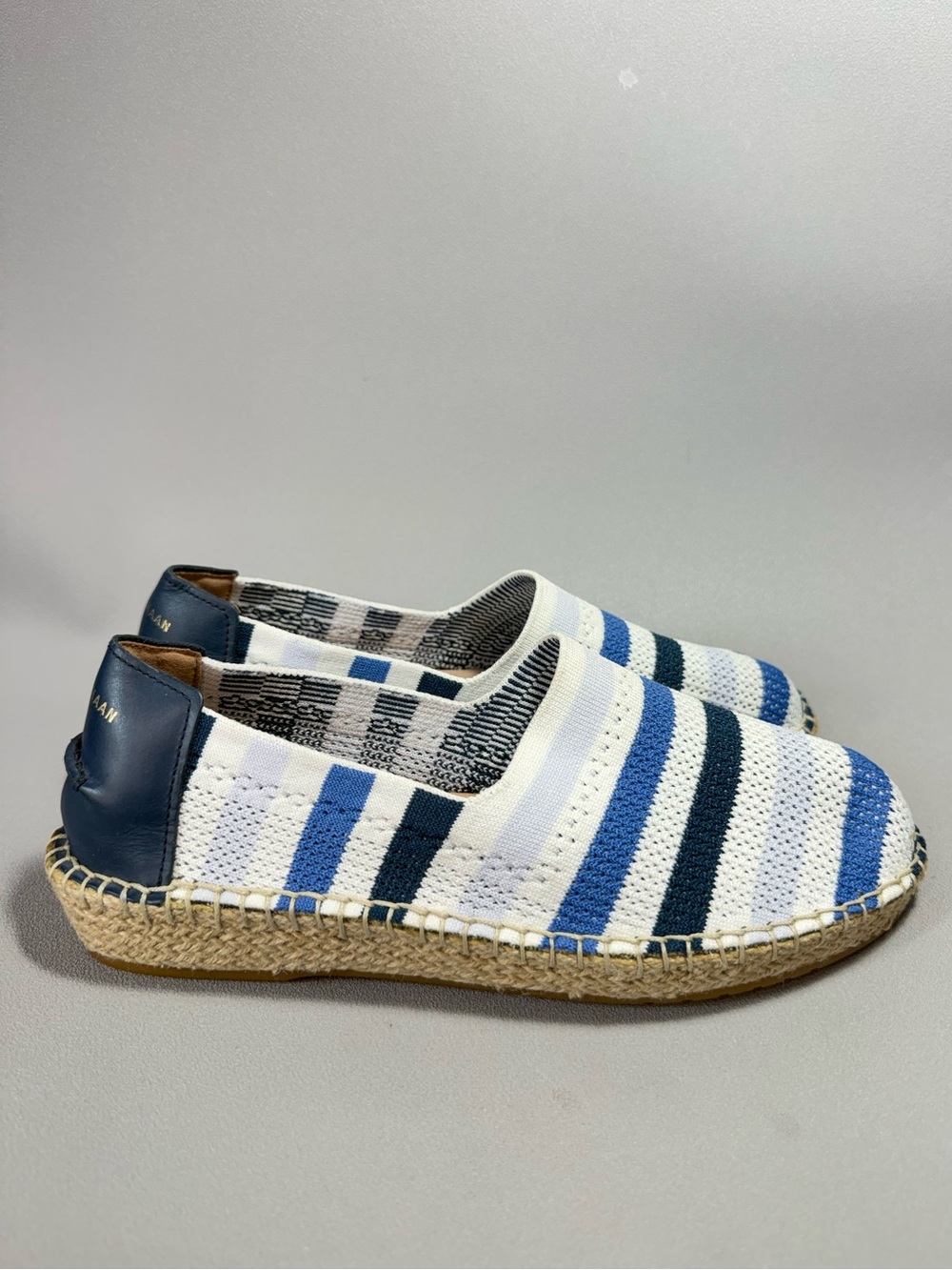 Cole Haan Blue & White Espadrille Slip-On Loafers NWOT - Picture 3 of 12